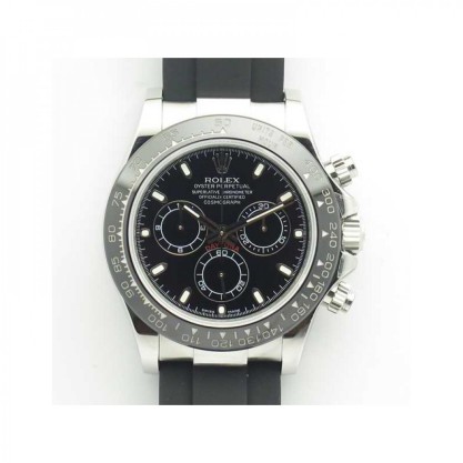 Replica Rolex Daytona Cosmograph 116519LN JH Stainless Steel Black Dial Swiss 4130 Run 6@SEC