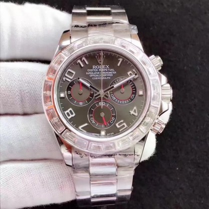 Replica Rolex Daytona Cosmograph 116599 JF Stainless Steel & Diamonds Anthracite Dial Swiss 7750 Run 6@SEC