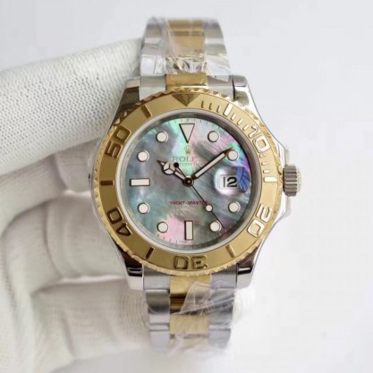 Replica Rolex Yacht-Master 40 116622 JF Stainless Steel & Yellow Gold Blue Mother Of Pearl Dial Swiss 2836-2