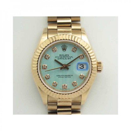 Replica Rolex Lady Datejust 28 279165 28MM BP Rose Gold Ice Blue Dial Swiss 2671