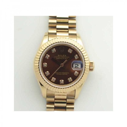 Replica Rolex Lady Datejust 28 279165 28MM BP Rose Gold Chocolate Dial Swiss 2671