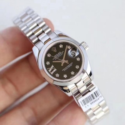 Replica Rolex Lady Datejust 28 279160 28MM N Stainless Steel Black Dial Swiss 2671