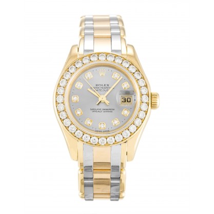UK Yellow Gold set with Diamonds Rolex Replica Pearlmaster 80298-29 MM