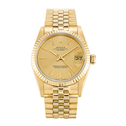 UK Yellow Gold Rolex Replica Mid-Size Datejust 68278-31 MM