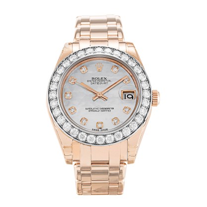 UK Rose Gold set with Diamonds Rolex Replica Pearlmaster 81285-34 MM