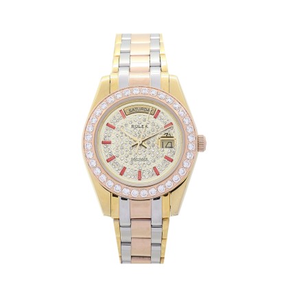 UK Rose gold and Yellow gold with Diamonds Rolex Replica Day-Date-36 MM